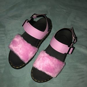 pink fluffy doc martens